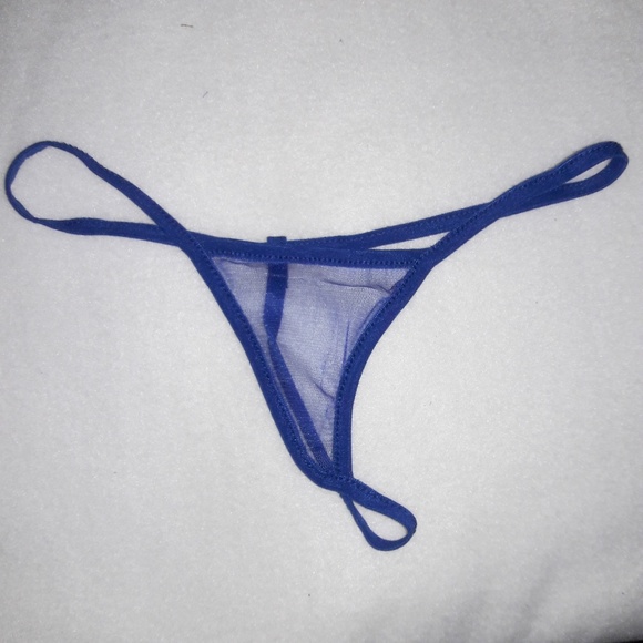 Blue & Gold Lace Sheer Mesh Halter Babydoll Set - Picture 5 of 5